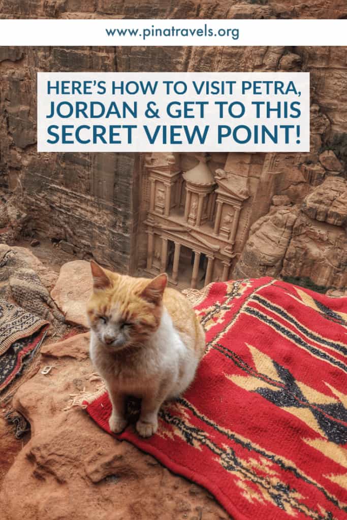 A pinterest pin that reads: How to Visit Petra and Get to This Secret View Point