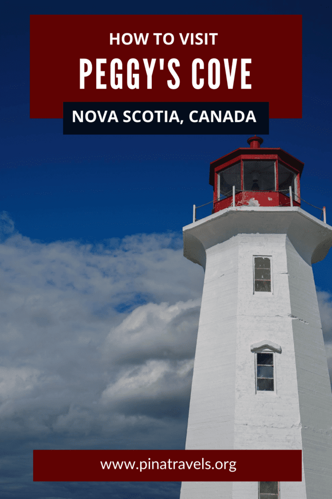 pinterest pin that reads: How to visit Peggy's Cove from Halifax, Nova Scotia