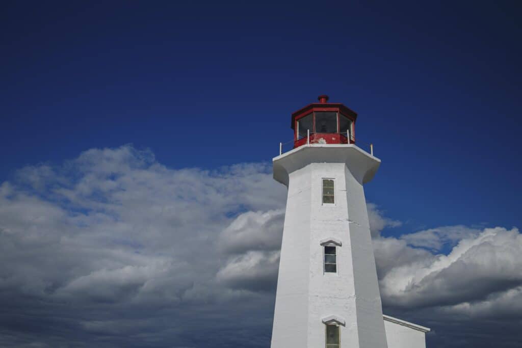 Peggy's Cove lighthouse on a sunny day