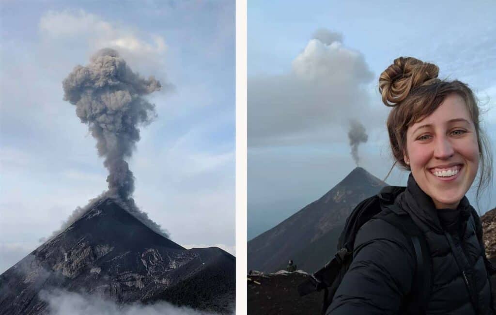 Views of Volcan Fuego erupting in Guatemala