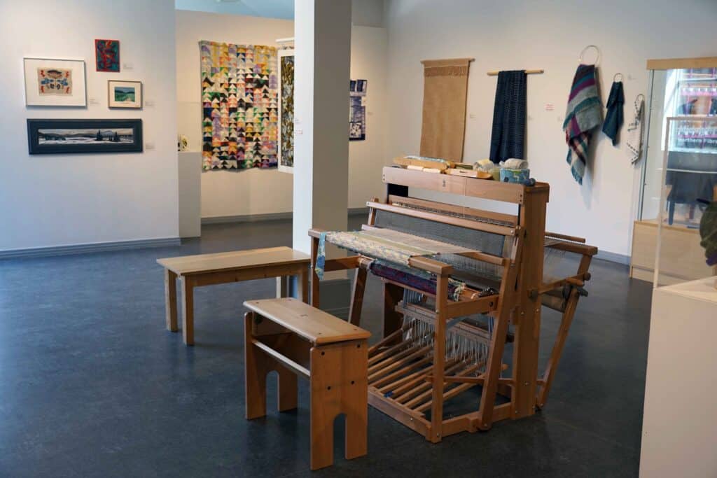 Inside the free gallery at Klondike Institute of Art and Culture